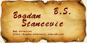Bogdan Stančević vizit kartica